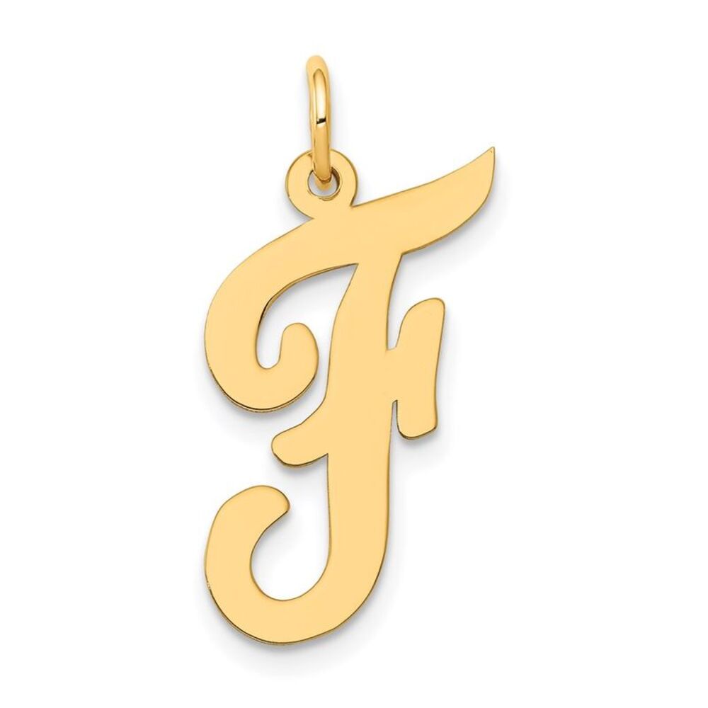 Kazi Luxury 14k Yellow Gold Large Script Letter F… - image 1